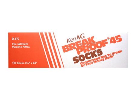 Break Proof 45 Pipeline Filter Socks 2-1 4  X 24  (D-577) 100 Count by Kenag Fashion