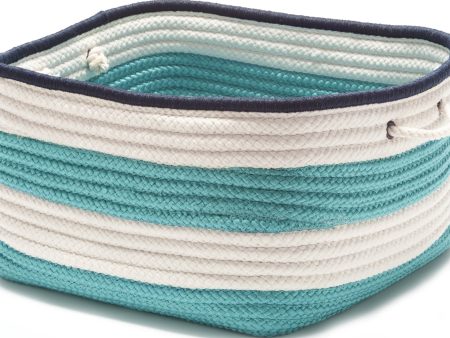 Colonial Mills Nautical Stripe Basket AU31 Turquoise and Navy Discount