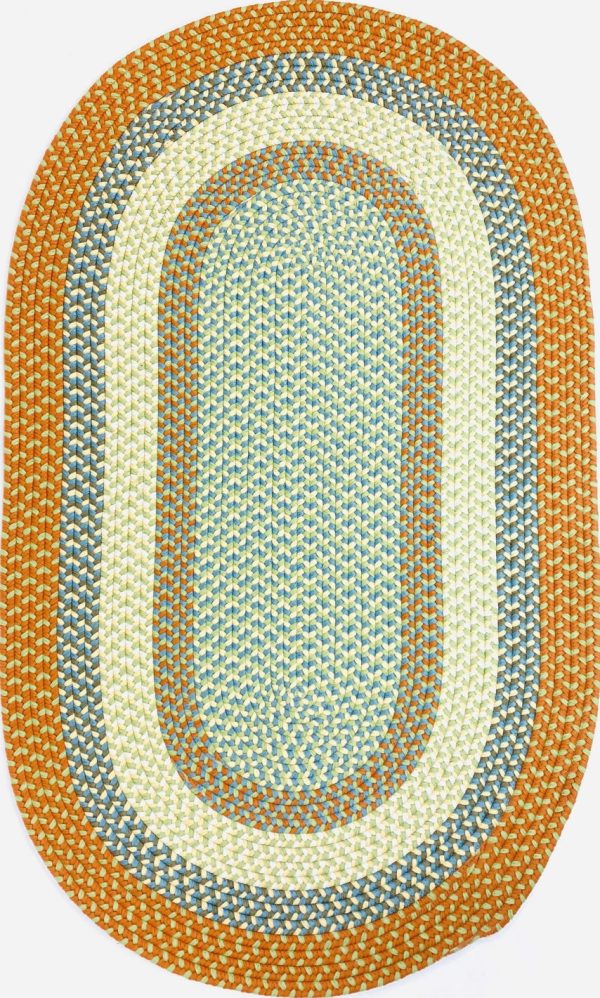 Colonial Mills Kingston Braid KN29 Orange Area Rug on Sale