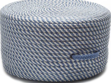 Colonial Mills Bright Twist Pouf UF51 Blue Ice and White For Discount