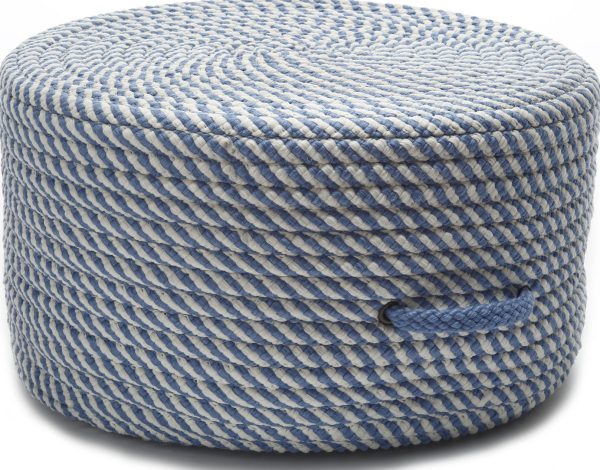 Colonial Mills Bright Twist Pouf UF51 Blue Ice and White For Discount