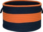 Colonial Mills Color Block Round Basket CR31 Navy Orange Sale