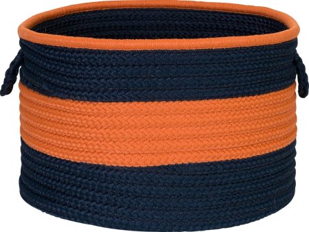 Colonial Mills Color Block Round Basket CR31 Navy Orange Sale