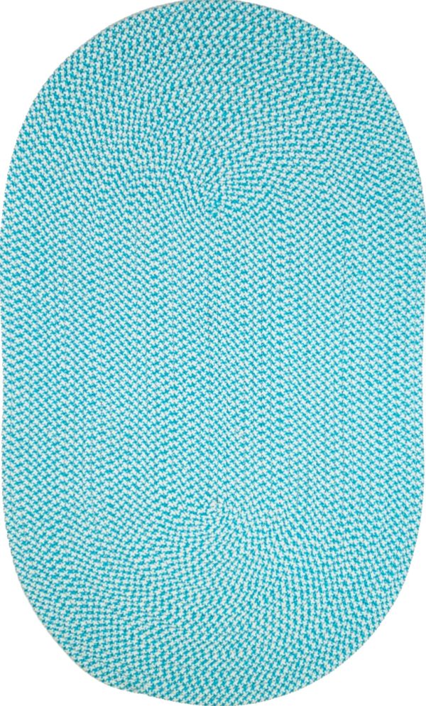 Colonial Mills Jamestown Houndstooth Tweed JN57 Aqua Area Rug For Sale