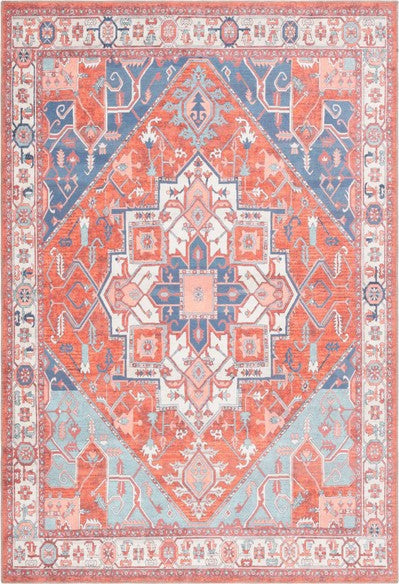 Safavieh Serapi SEP811 Rust   Blue Machine Washable Area Rug For Sale