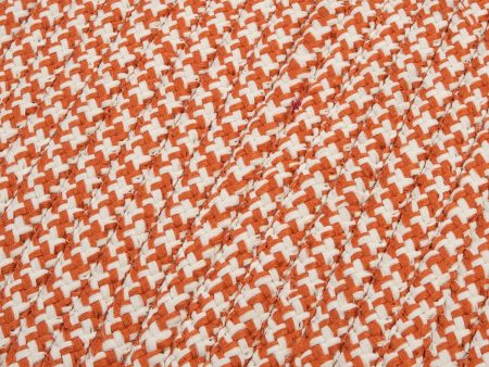 Colonial Mills Houndstooth Pouf UF19 Orange For Sale