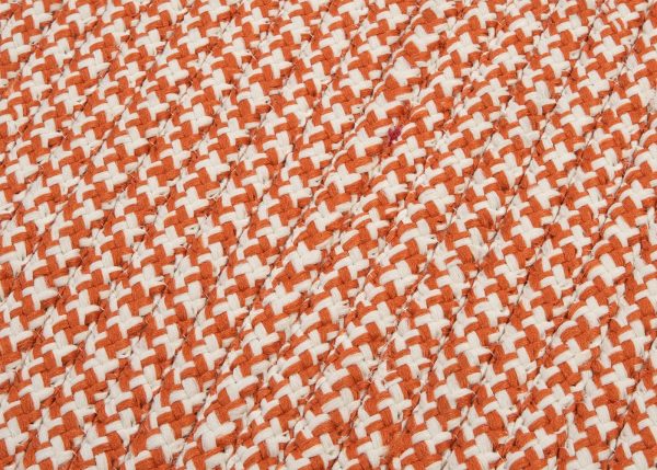 Colonial Mills Houndstooth Pouf UF19 Orange For Sale