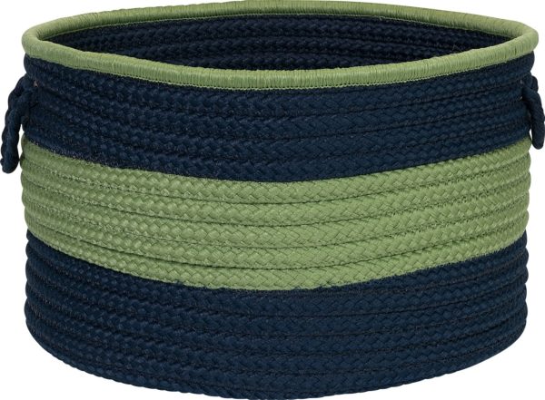 Colonial Mills Color Block Round Basket CR61 Navy Green Supply