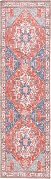 Safavieh Serapi SEP811 Rust   Blue Machine Washable Area Rug For Sale