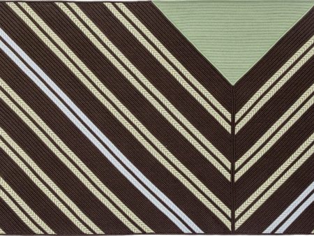 Colonial Mills Luxury Windsor Stripe Mint Brown Area Rug For Sale