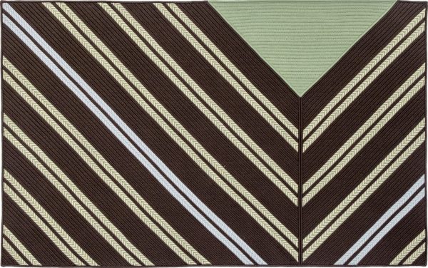 Colonial Mills Luxury Windsor Stripe Mint Brown Area Rug For Sale