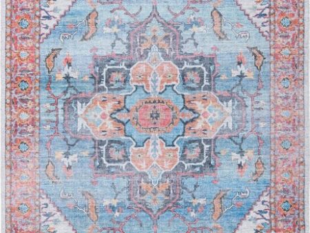 Safavieh Serapi SEP537 Blue   Ivory Machine Washable Area Rug For Sale