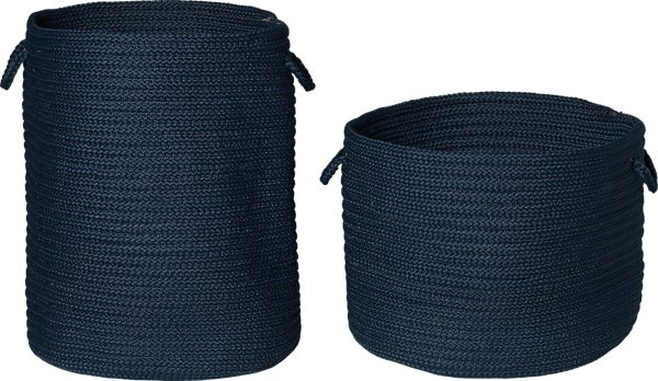 Colonial Mills Clean and Dirty Woven Hamper Set-2 DW13 Navy Hot on Sale