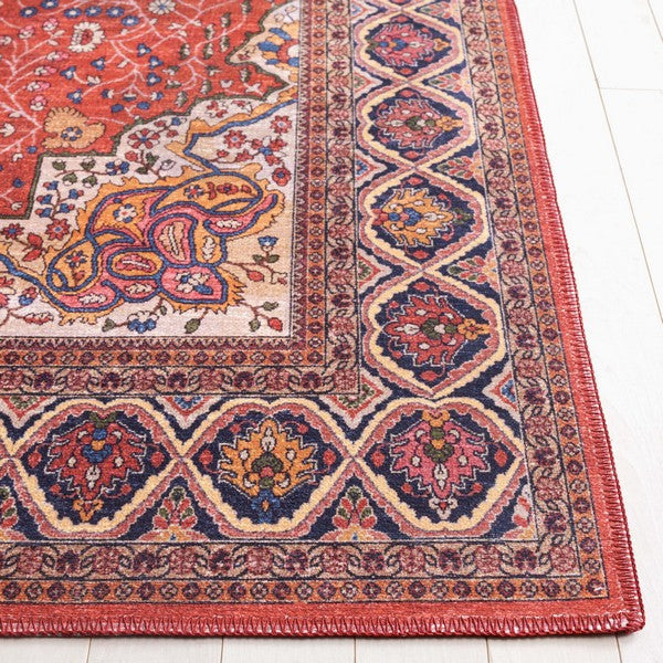 Safavieh Serapi SEP814 Rust   Navy Machine Washable Area Rug For Sale