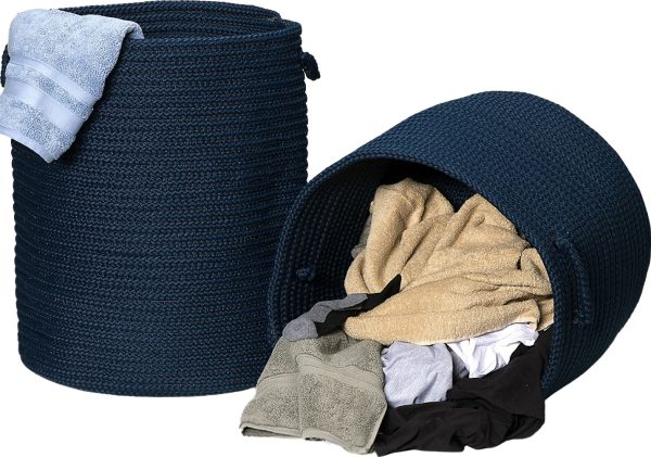 Colonial Mills Clean and Dirty Woven Hamper Set-2 DW13 Navy Hot on Sale