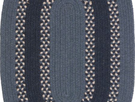 Colonial Mills Corsair Banded Oval CI27 Blue Area Rug on Sale