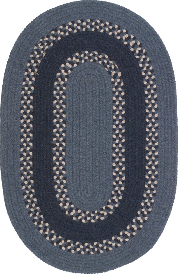 Colonial Mills Corsair Banded Oval CI27 Blue Area Rug on Sale