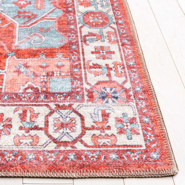 Safavieh Serapi SEP811 Rust   Blue Machine Washable Area Rug For Sale