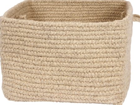 Colonial Mills Chunky Natural Wool Square Basket DB33 Light Beige For Discount