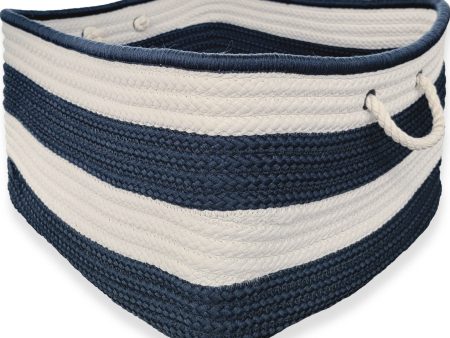 Colonial Mills Nautical Stripe Basket AU11 Navy and White For Discount