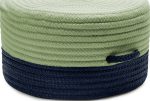 Colonial Mills Color Block Pouf FR61 Navy and Green Hot on Sale