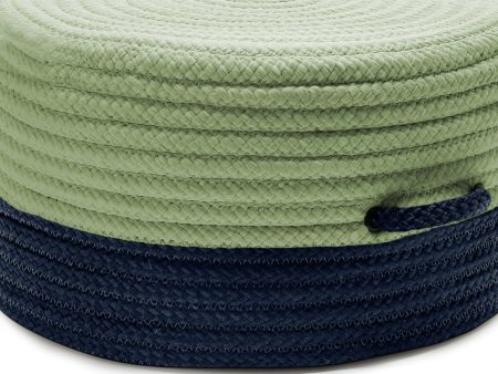 Colonial Mills Color Block Pouf FR61 Navy and Green Hot on Sale