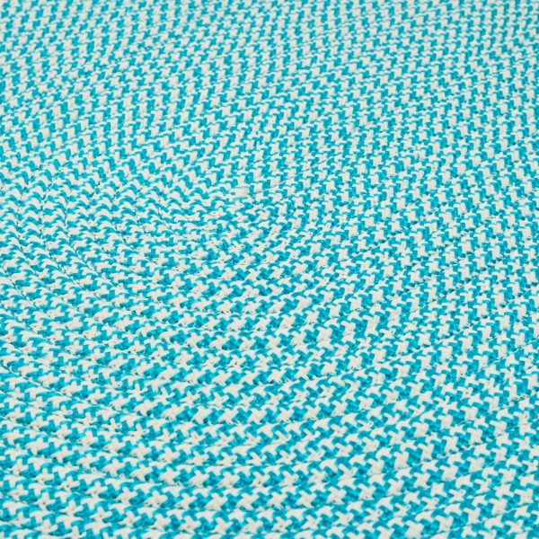 Colonial Mills Jamestown Houndstooth Tweed JN57 Aqua Area Rug For Sale