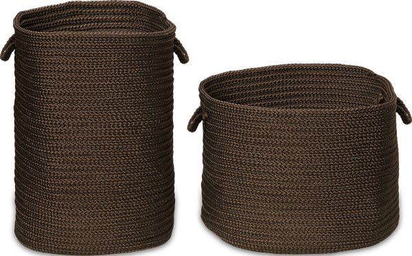 Colonial Mills Clean and Dirty Woven Hamper Set-2 DW12 Brown For Sale