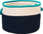 Colonial Mills In The Band Storage Bins BN41 Navy and Turquoise Online Hot Sale