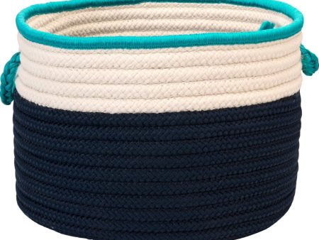 Colonial Mills In The Band Storage Bins BN41 Navy and Turquoise Online Hot Sale