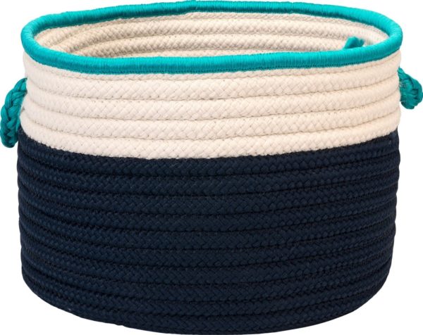 Colonial Mills In The Band Storage Bins BN41 Navy and Turquoise Online Hot Sale