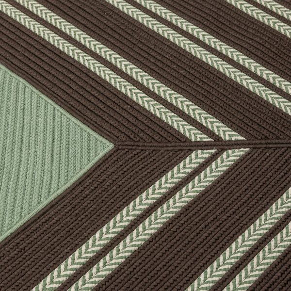 Colonial Mills Luxury Windsor Stripe Mint Brown Area Rug For Sale