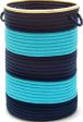 Colonial Mills Color Block Hamper LO51 Turquoise Navy For Sale