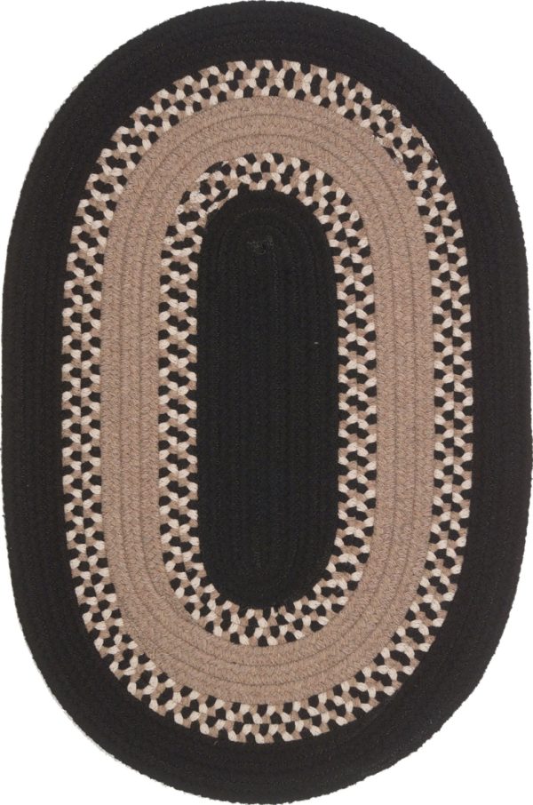 Colonial Mills Corsair Banded Oval CI47 Black Area Rug Fashion