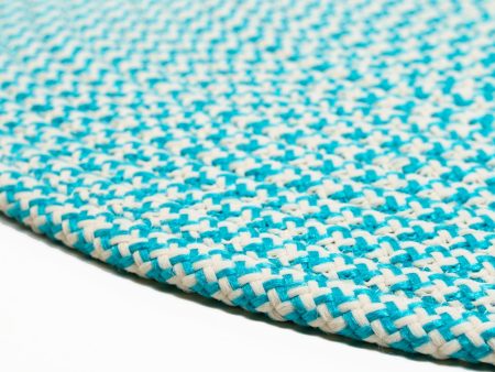 Colonial Mills Jamestown Houndstooth Tweed JN57 Aqua Area Rug For Sale