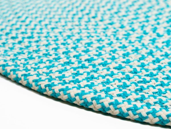 Colonial Mills Jamestown Houndstooth Tweed JN57 Aqua Area Rug For Sale