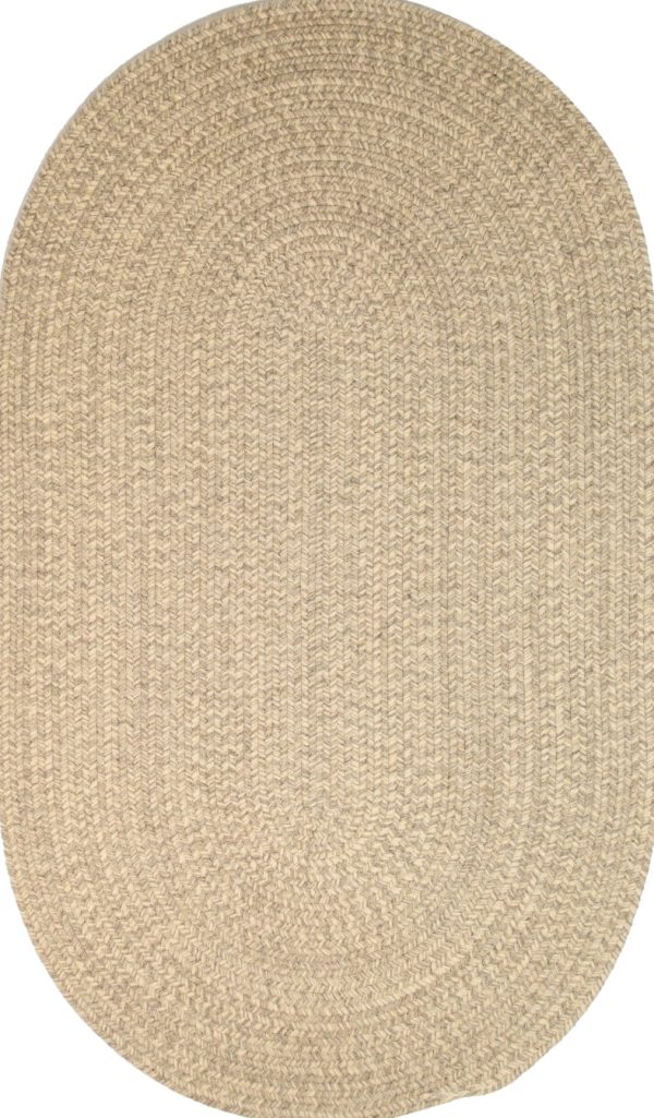 Colonial Mills All-Natural Woven Tweed WT31 Light Grey Area Rug For Sale