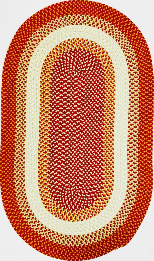 Colonial Mills Kingston Braid KN79 Red Area Rug Online