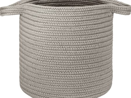 Colonial Mills Farm Braided Laundry Basket RY26 Silver For Sale