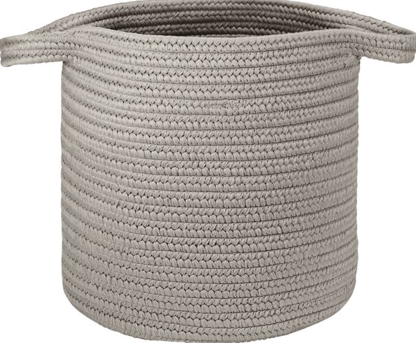 Colonial Mills Farm Braided Laundry Basket RY26 Silver For Sale