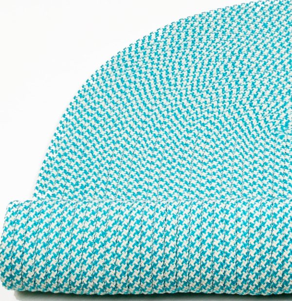 Colonial Mills Jamestown Houndstooth Tweed JN57 Aqua Area Rug For Sale