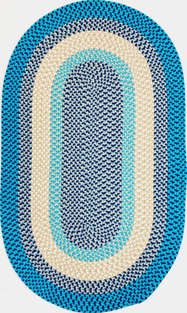 Colonial Mills Kingston Braid KN99 Aqua Area Rug Discount