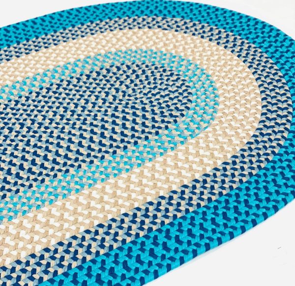 Colonial Mills Kingston Braid KN99 Aqua Area Rug Discount