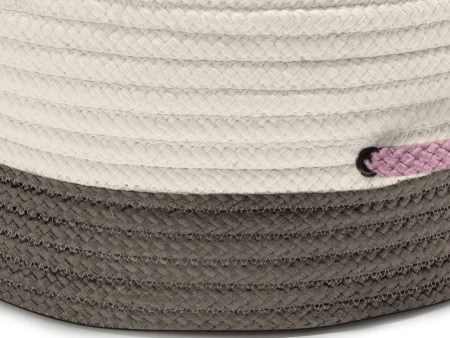 Colonial Mills Color Block Pouf FR11 Gray and Pink Online Hot Sale