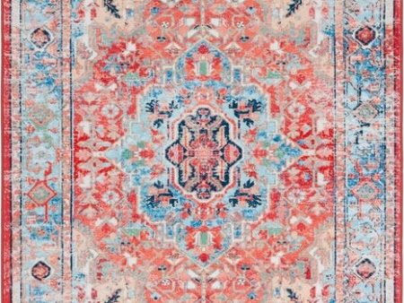 Safavieh Riviera RIV182 Light Blue   Red Machine Washable Area Rug Online Sale