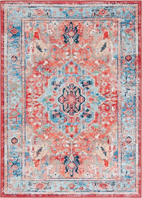 Safavieh Riviera RIV182 Light Blue   Red Machine Washable Area Rug Online Sale