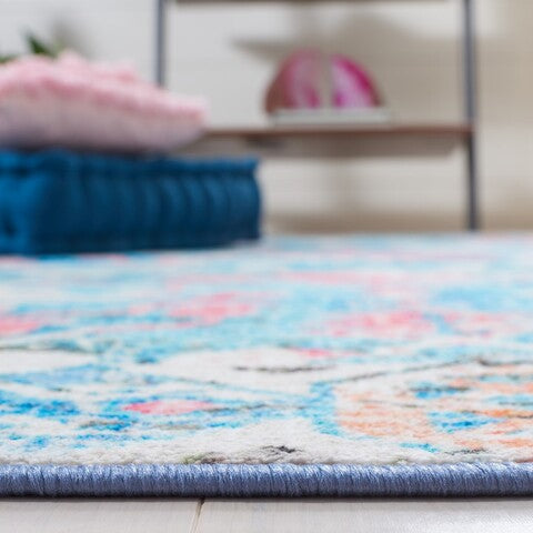 Safavieh Riviera RIV117 Light Blue   Pink Machine Washable Area Rug Discount