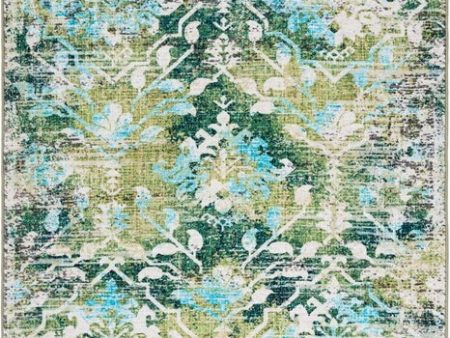 Safavieh Riviera RIV117 Green   Light Blue Machine Washable Area Rug Hot on Sale