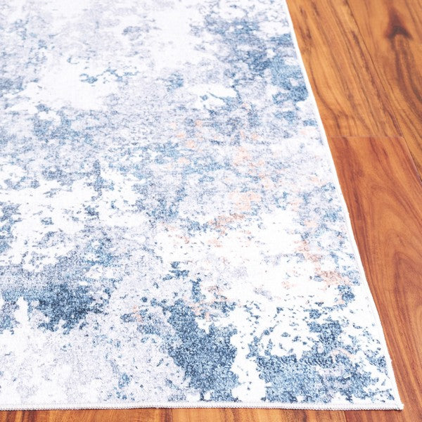 Safavieh Santa Monica STM386 Ivory   Dark Blue Machine Washable Area Rug Fashion