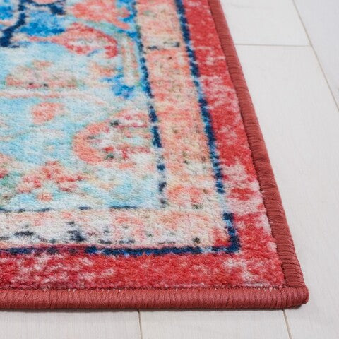 Safavieh Riviera RIV182 Light Blue   Red Machine Washable Area Rug Online Sale